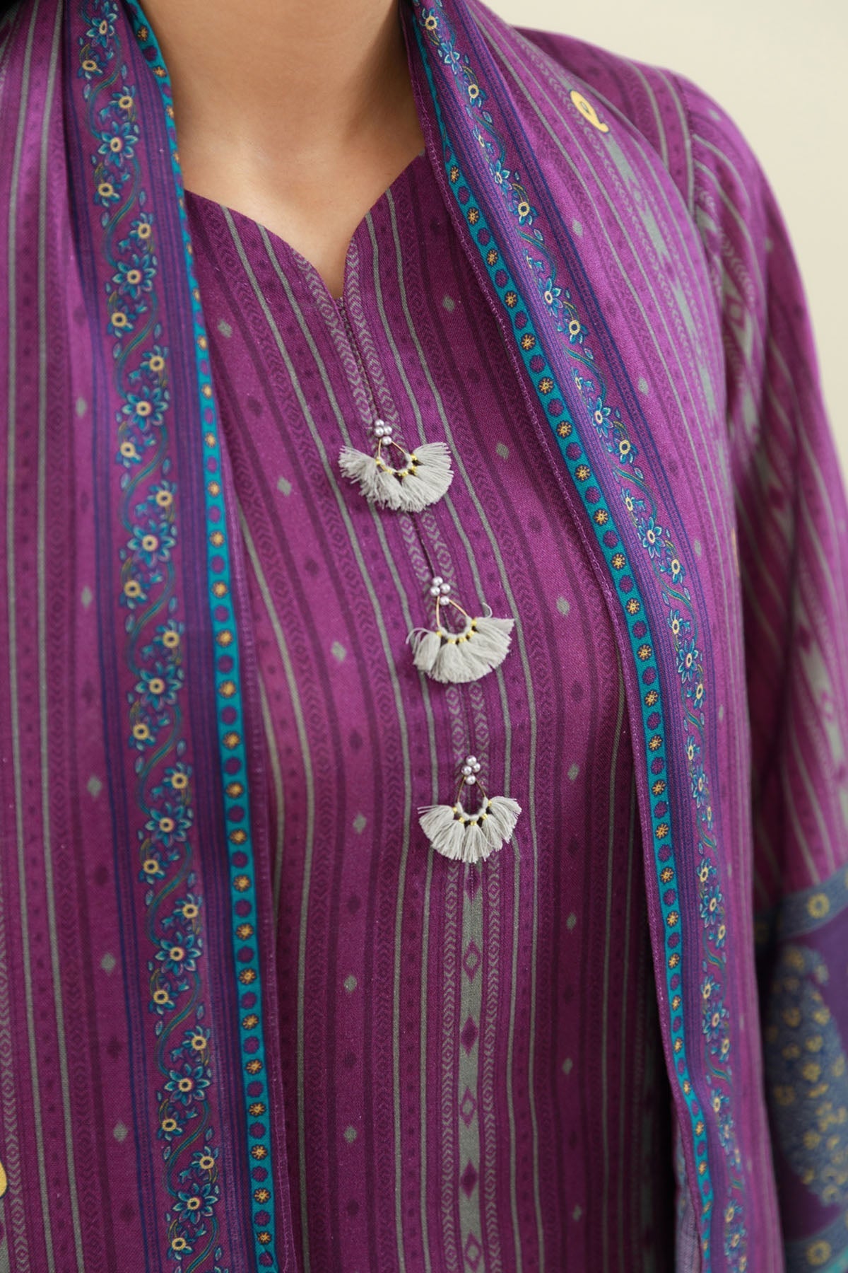 3 Piece - Unstitched - Printed Khaddar Suit - X7104