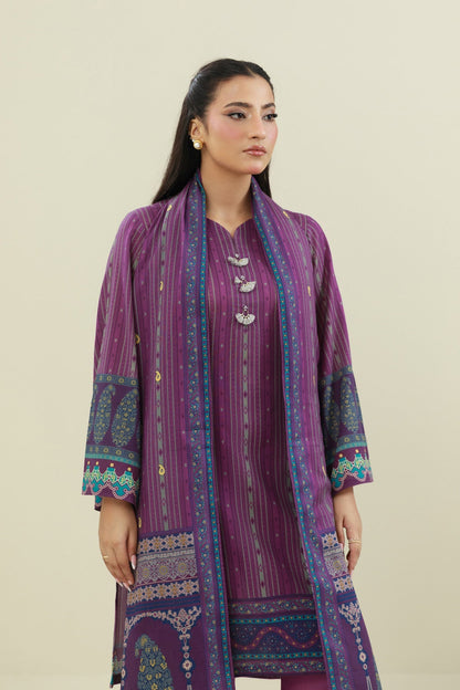 3 Piece - Unstitched - Printed Khaddar Suit - X7104