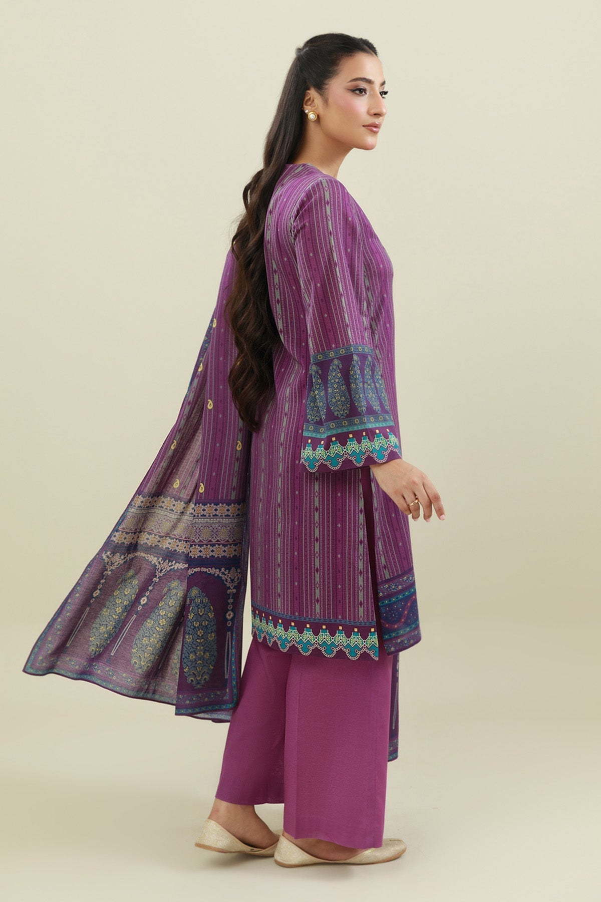 3 Piece - Unstitched - Printed Khaddar Suit - X7104