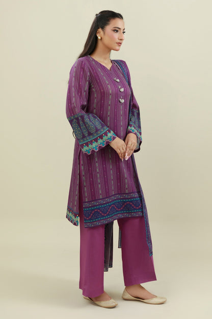 3 Piece - Unstitched - Printed Khaddar Suit - X7104