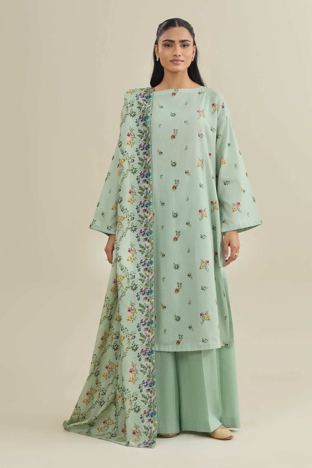3 Piece - Unstitched - Printed Khaddar Suit - X7116