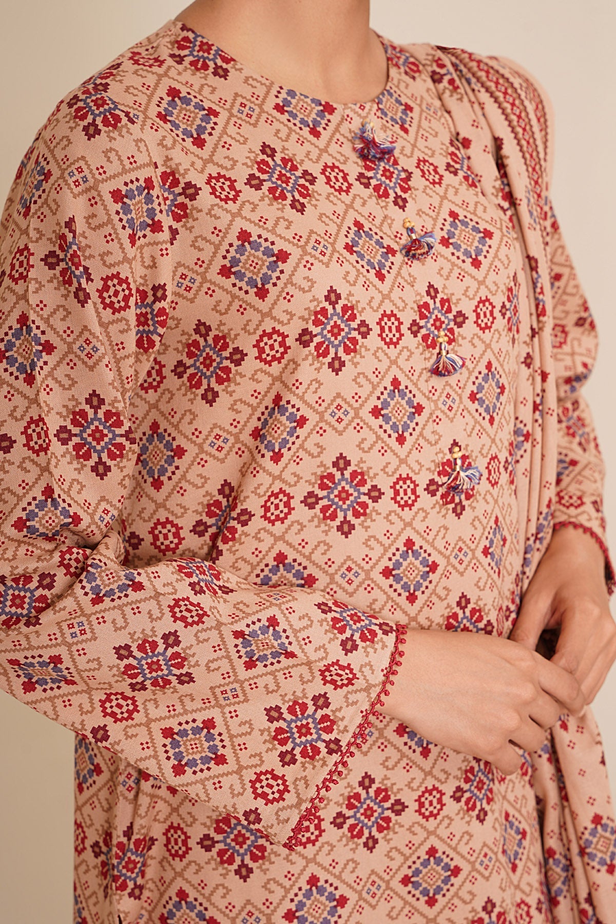 3 Piece - Unstitched - Printed Khaddar Suit - X7118