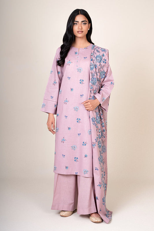 3 Piece - Unstitched - Printed Khaddar Suit - X7119