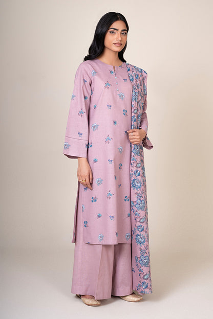 3 Piece - Unstitched - Printed Khaddar Suit - X7119