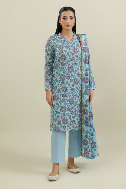 3 Piece - Unstitched - Printed Khaddar Suit - X7121