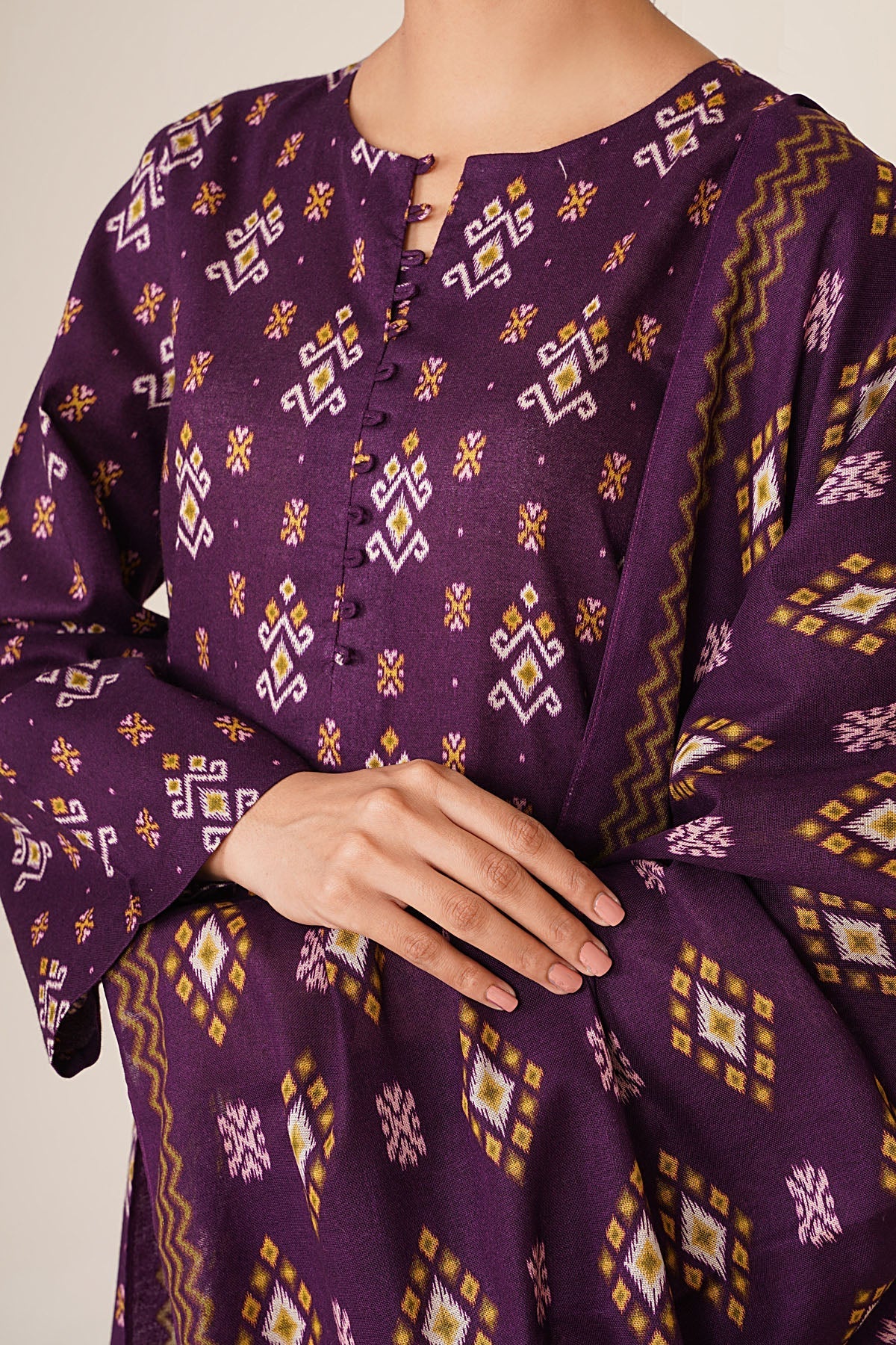 3 Piece - Unstitched - Printed Khaddar Suit - X7123