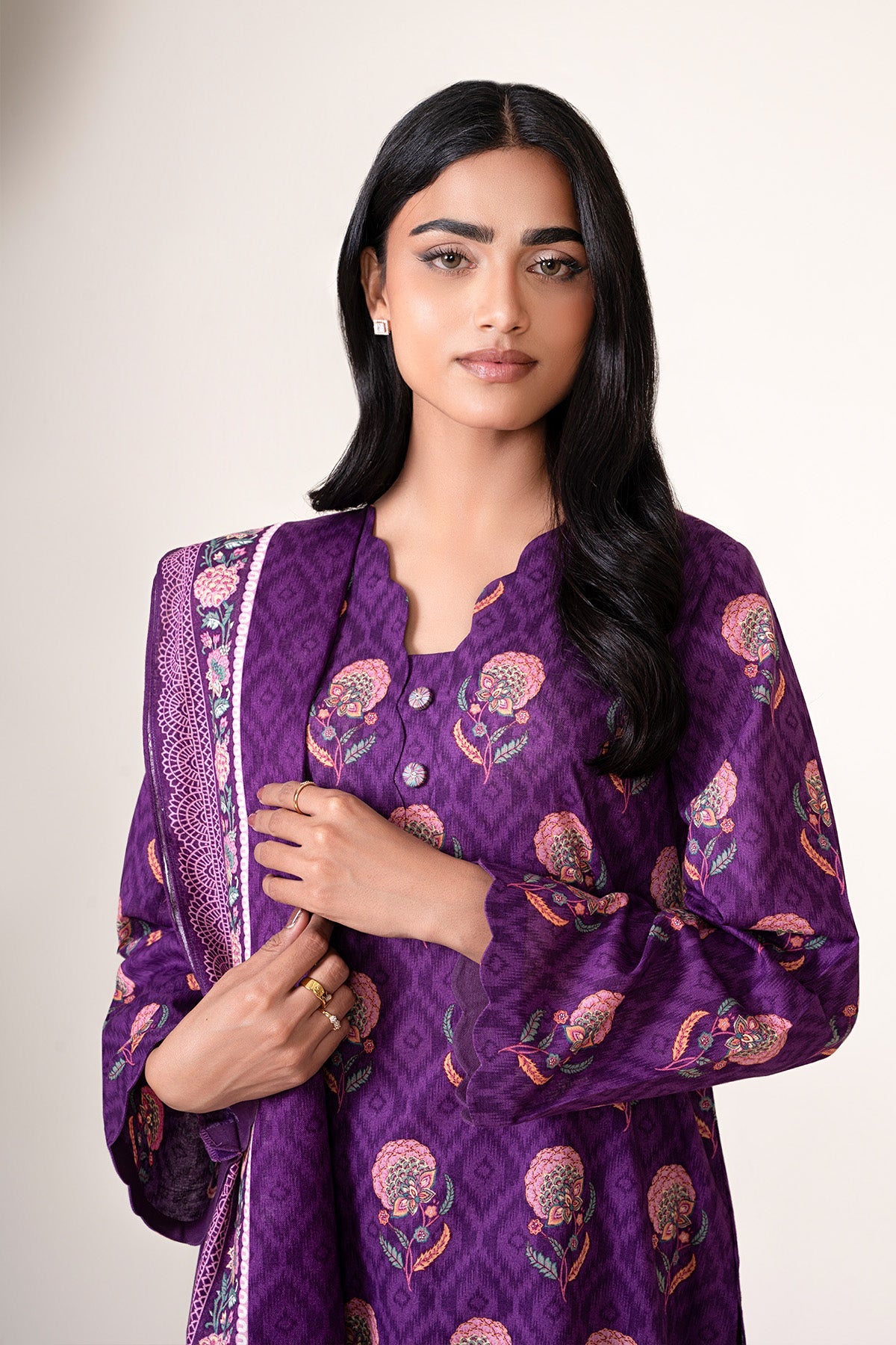 3 Piece - Unstitched - Printed Khaddar Suit - X7125
