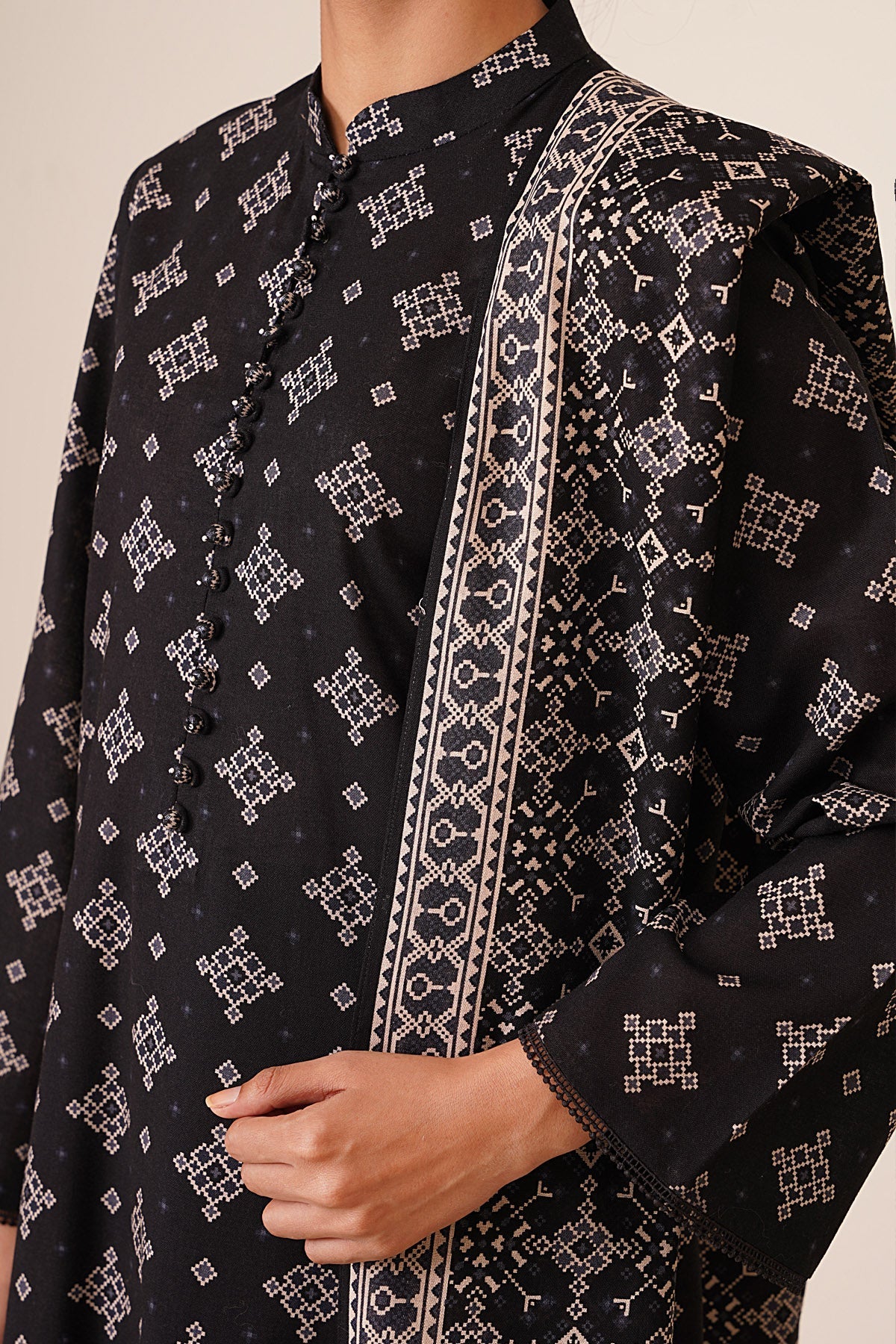 3 Piece - Unstitched - Printed Khaddar Suit - X7127
