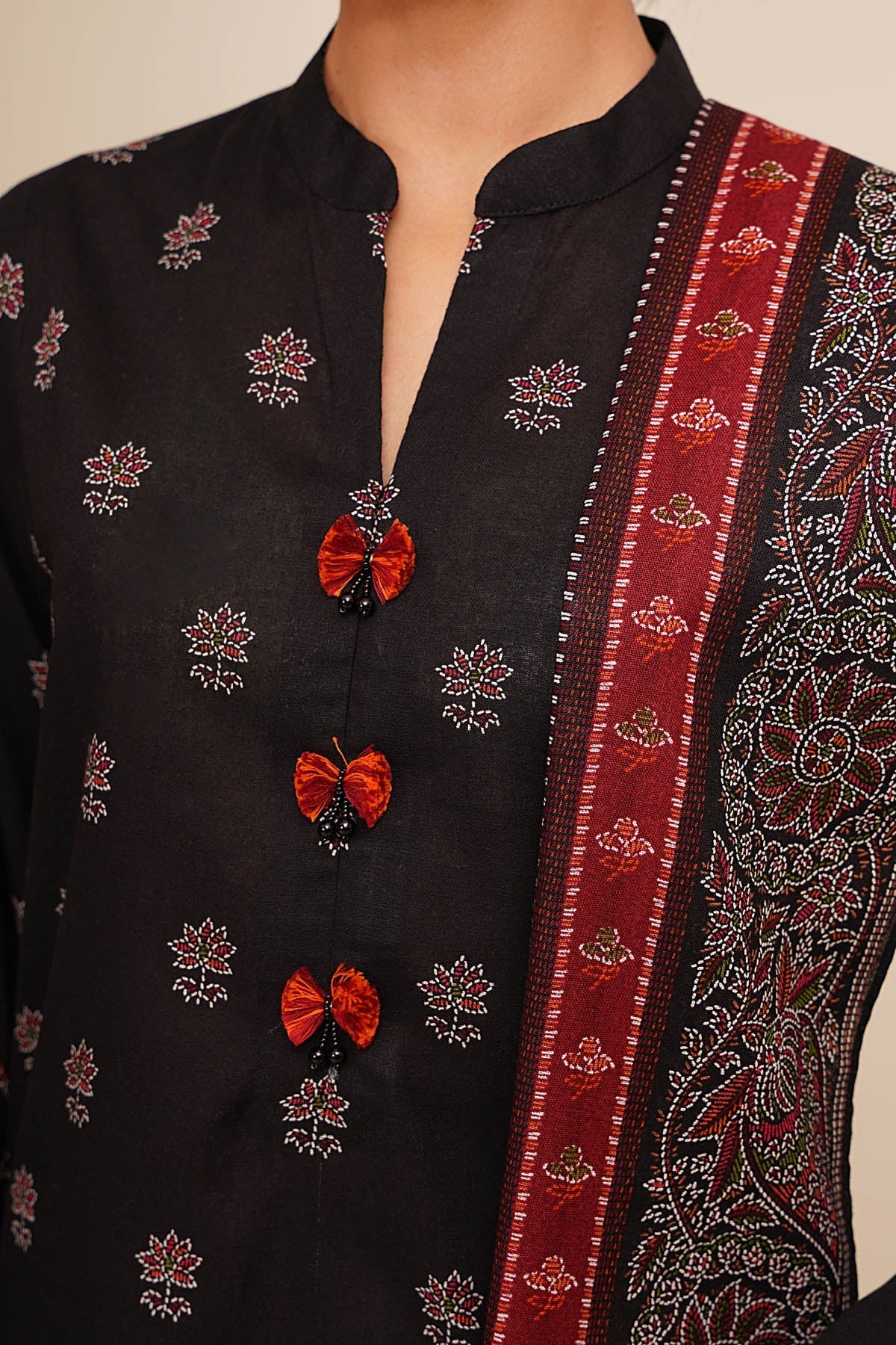 3 Piece - Unstitched - Printed Khaddar Suit - X7129