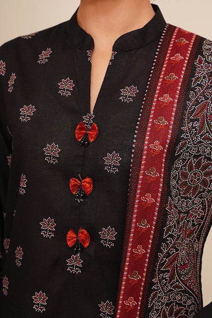 3 Piece - Unstitched - Printed Khaddar Suit - X7129