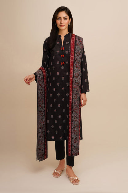 3 Piece - Unstitched - Printed Khaddar Suit - X7129