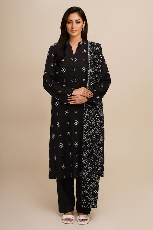 3 Piece - Unstitched - Printed Khaddar Suit - X7133