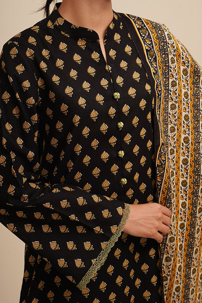 3 Piece - Unstitched - Printed Khaddar Suit - X7134