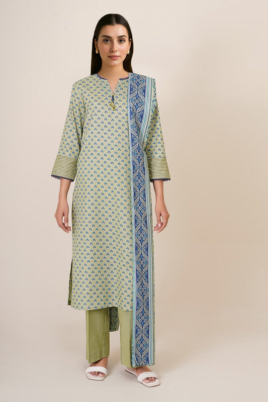 3 Piece - Unstitched - Printed Khaddar Suit - X7135