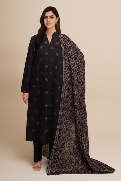 3 Piece - Unstitched - Printed Khaddar Suit - X7139