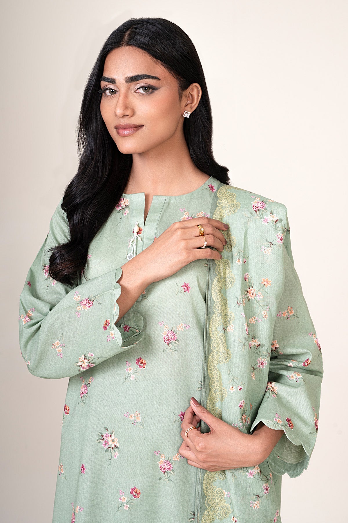 3 Piece - Unstitched - Printed Khaddar Suit - X7141