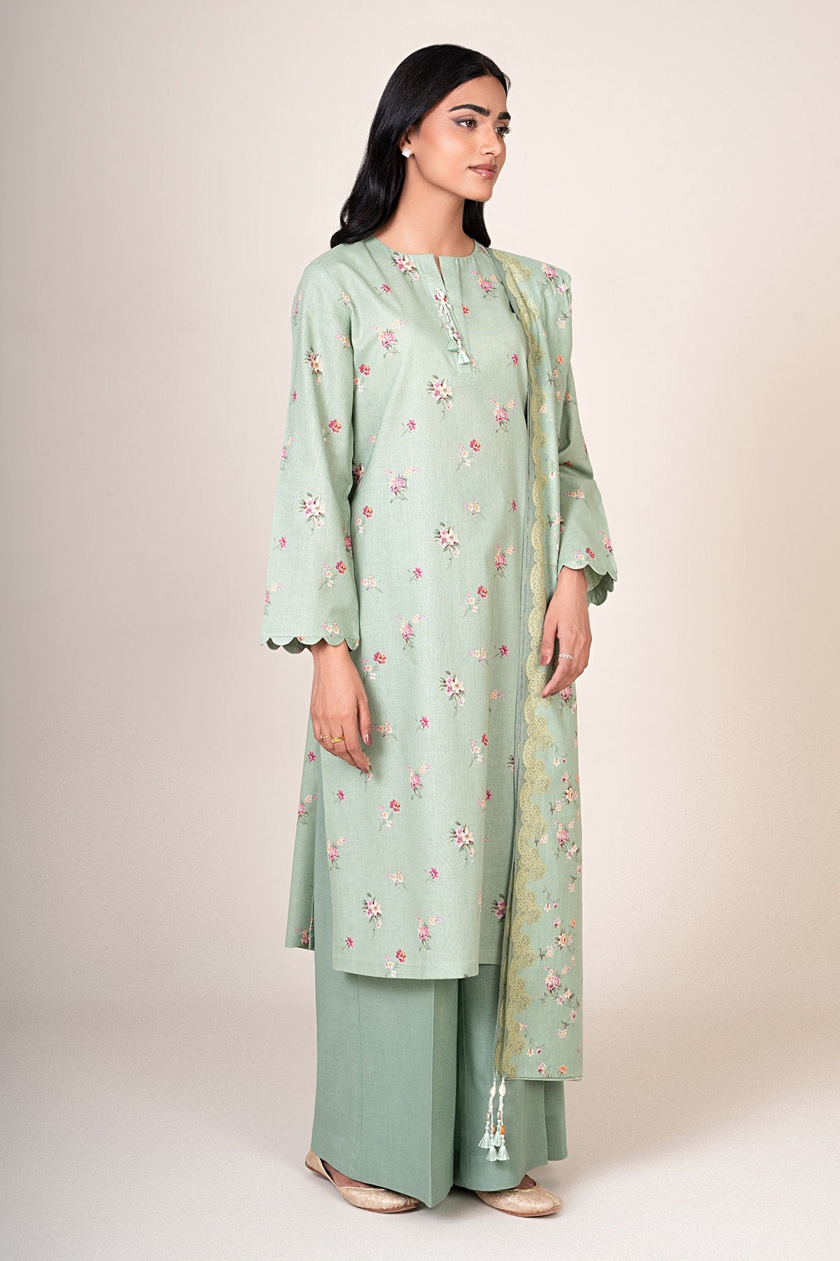 3 Piece - Unstitched - Printed Khaddar Suit - X7141