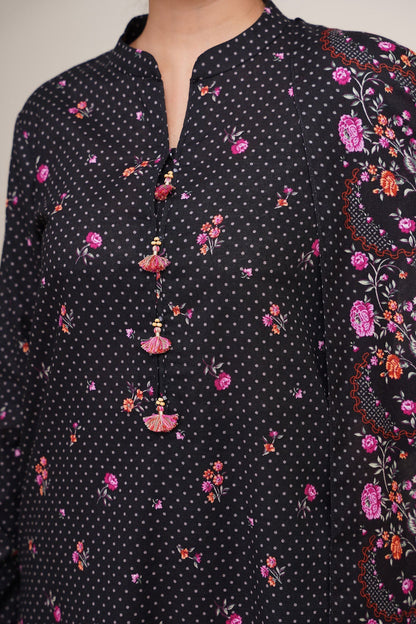 3 Piece - Unstitched - Printed Khaddar Suit - X7142