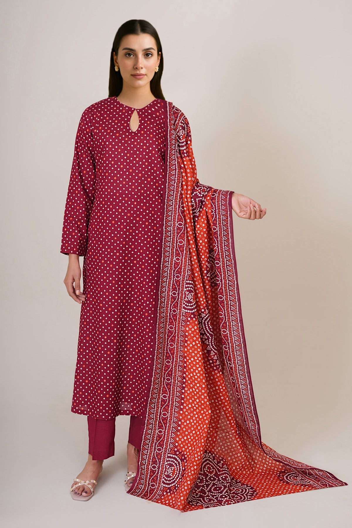 3 Piece - Unstitched - Printed Khaddar Suit - X7143