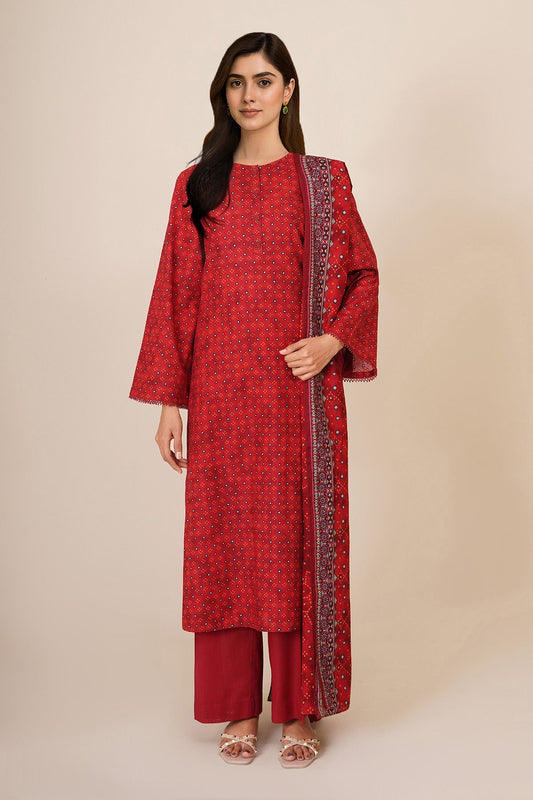 3 Piece - Unstitched - Printed Khaddar Suit - X7144