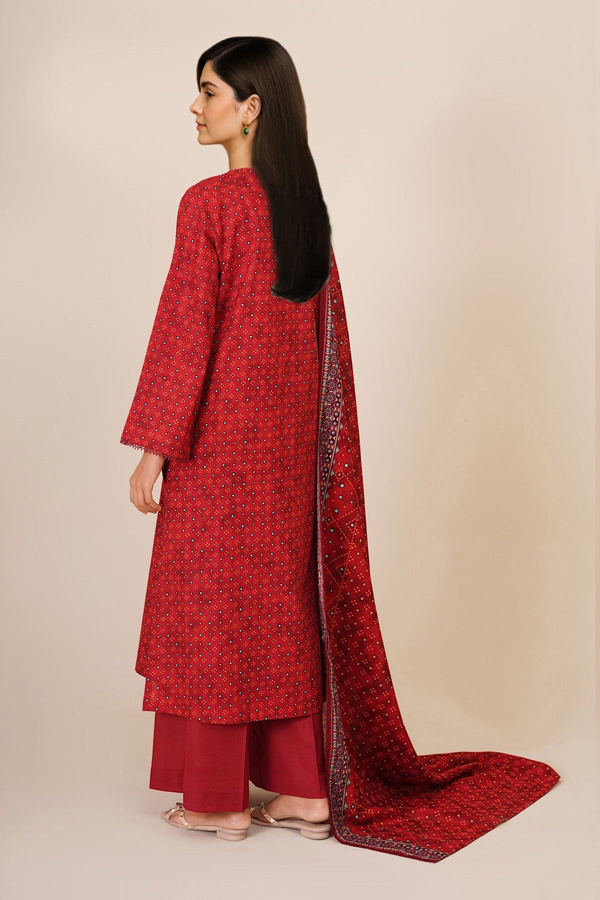 3 Piece - Unstitched - Printed Khaddar Suit - X7144