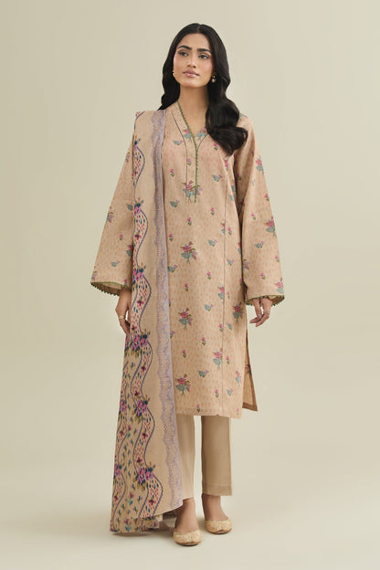 3 Piece - Unstitched - Printed Khaddar Suit - X7145