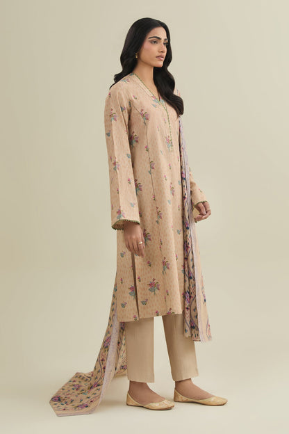 3 Piece - Unstitched - Printed Khaddar Suit - X7145