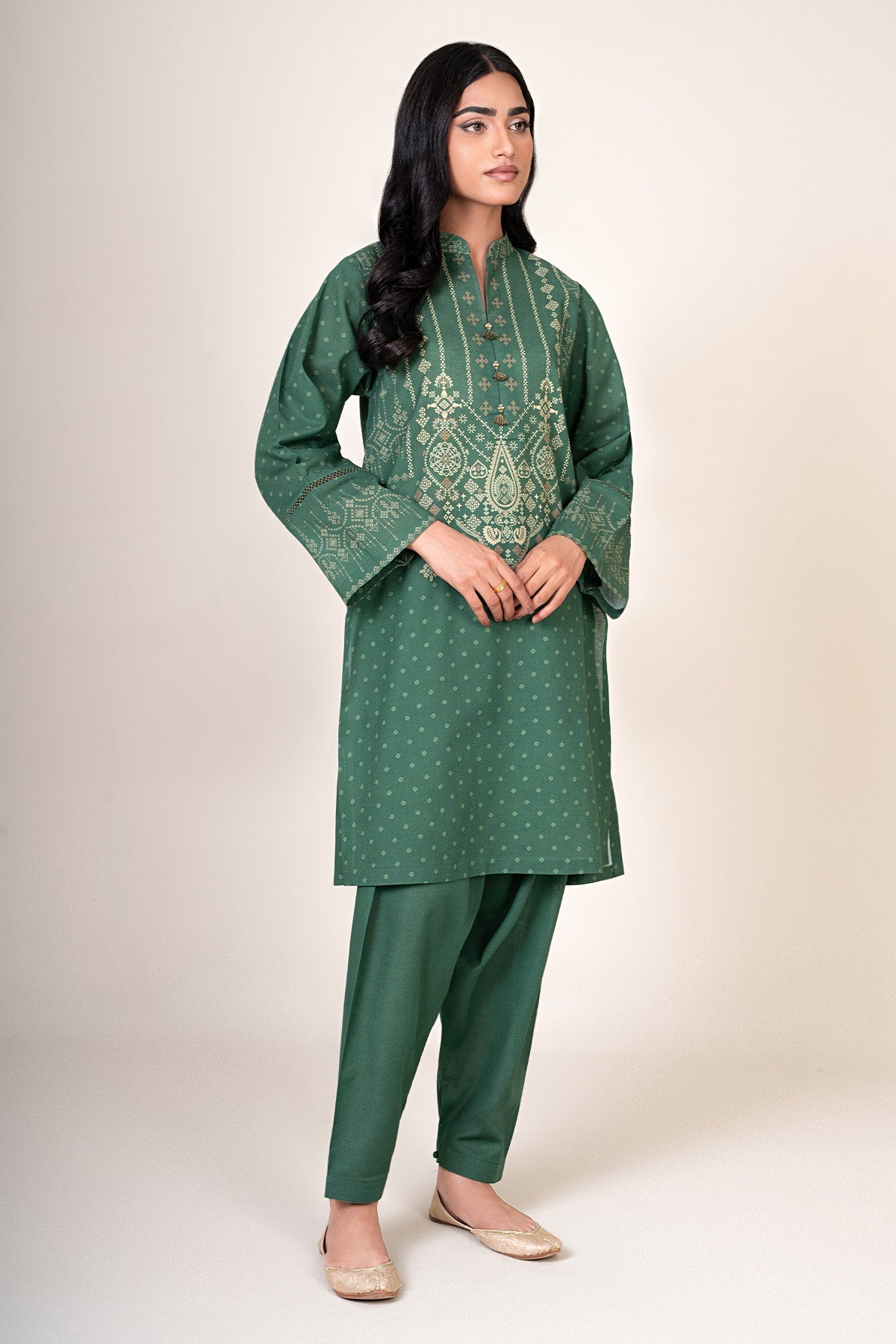 2 Piece - Unstitched - Printed Khaddar Suit - X7146