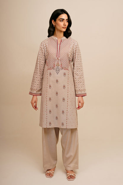 2 Piece - Unstitched - Printed Khaddar Suit - X7155