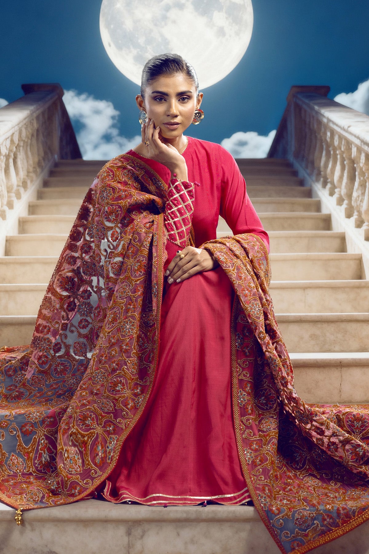 Embroidered Velvet Shawl - E1421