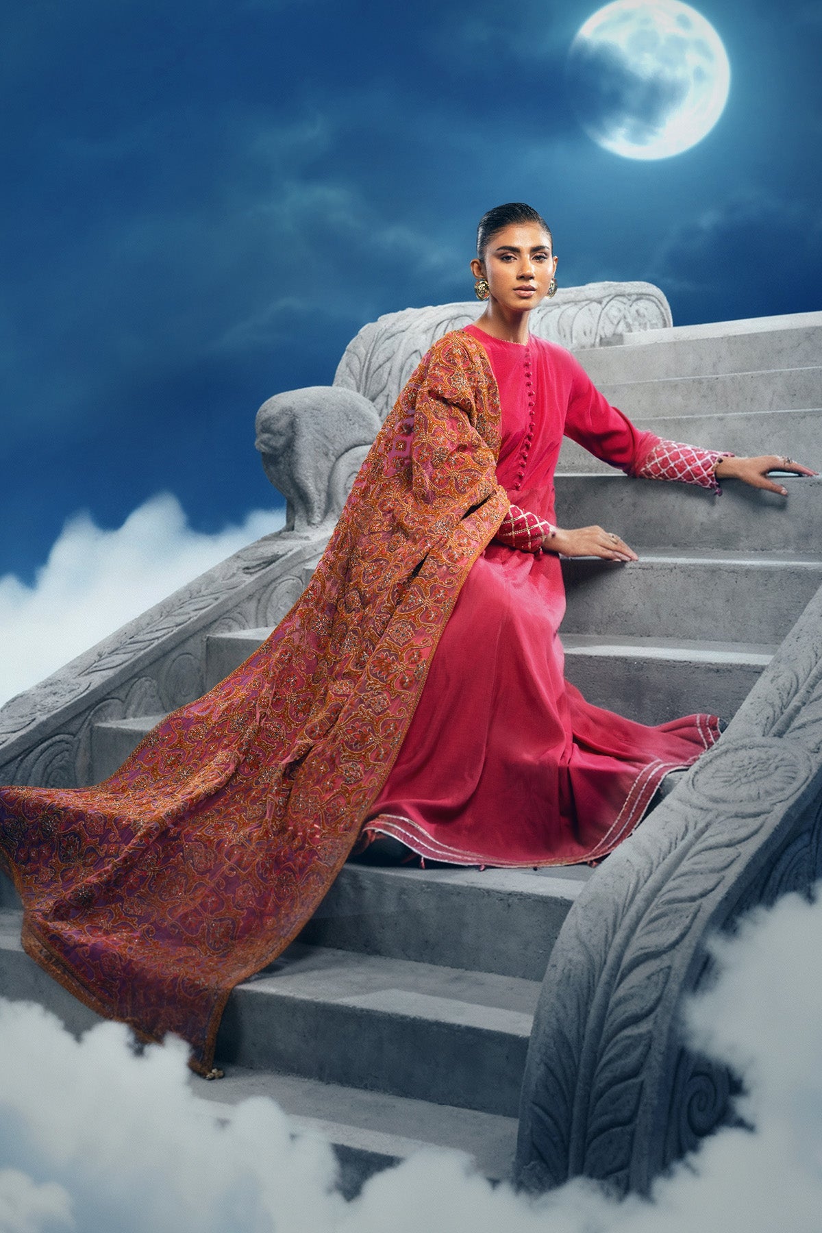 Embroidered Velvet Shawl - E1421