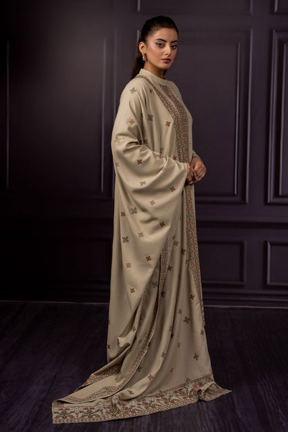 3 Piece - Unstitched - Embroidered Viscose Karandi Suit - E1454