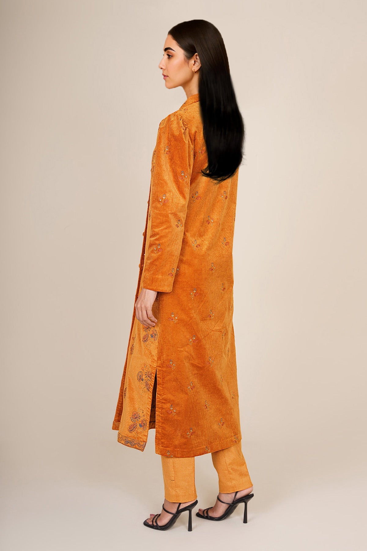 2 Piece - Unstitched - Embroidered Corduroy Suit - E1824