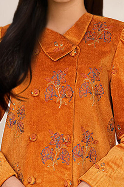 2 Piece - Unstitched - Embroidered Corduroy Suit - E1824