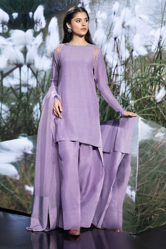 3 Piece - Stitched - Embellished Silk Suit - KPS25-P3490