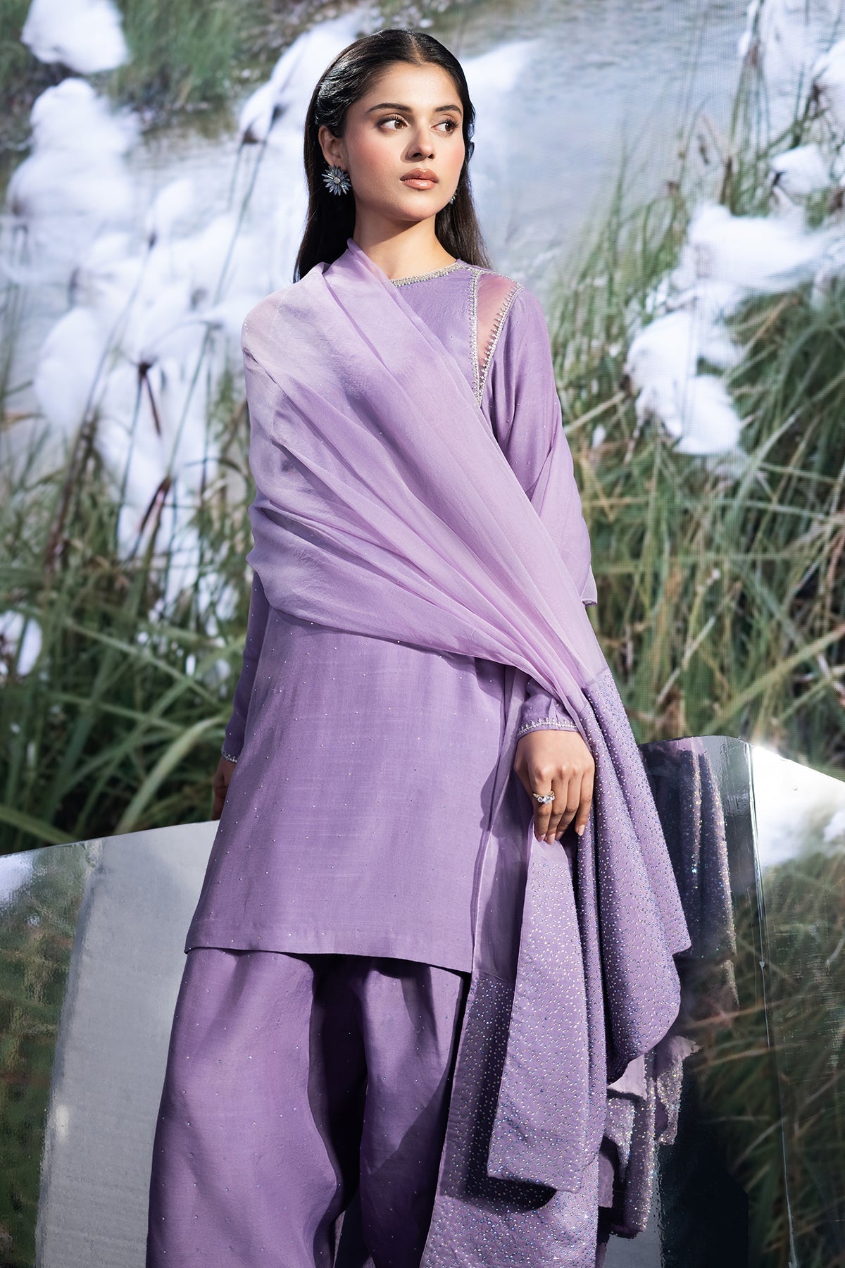 3 Piece - Stitched - Embellished Silk Suit - KPS25-P3490