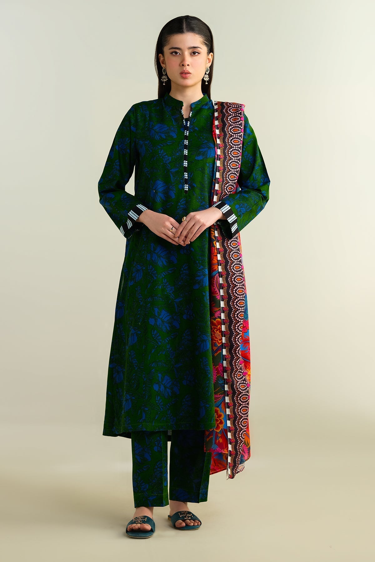 3 Piece - Stitched - Printed Khaddar Suit - KPW24-P3043-43