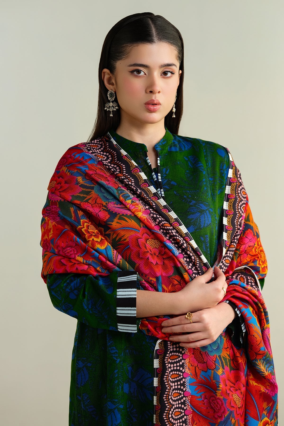 3 Piece - Stitched - Printed Khaddar Suit - KPW24-P3043-43