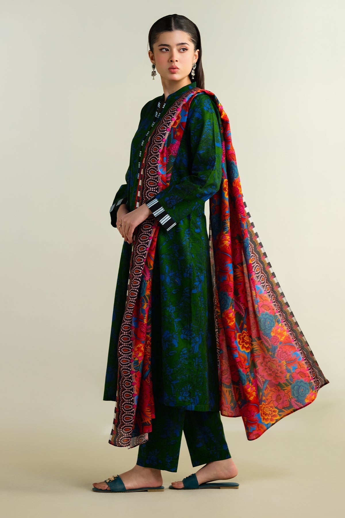 3 Piece - Stitched - Printed Khaddar Suit - KPW24-P3043-43