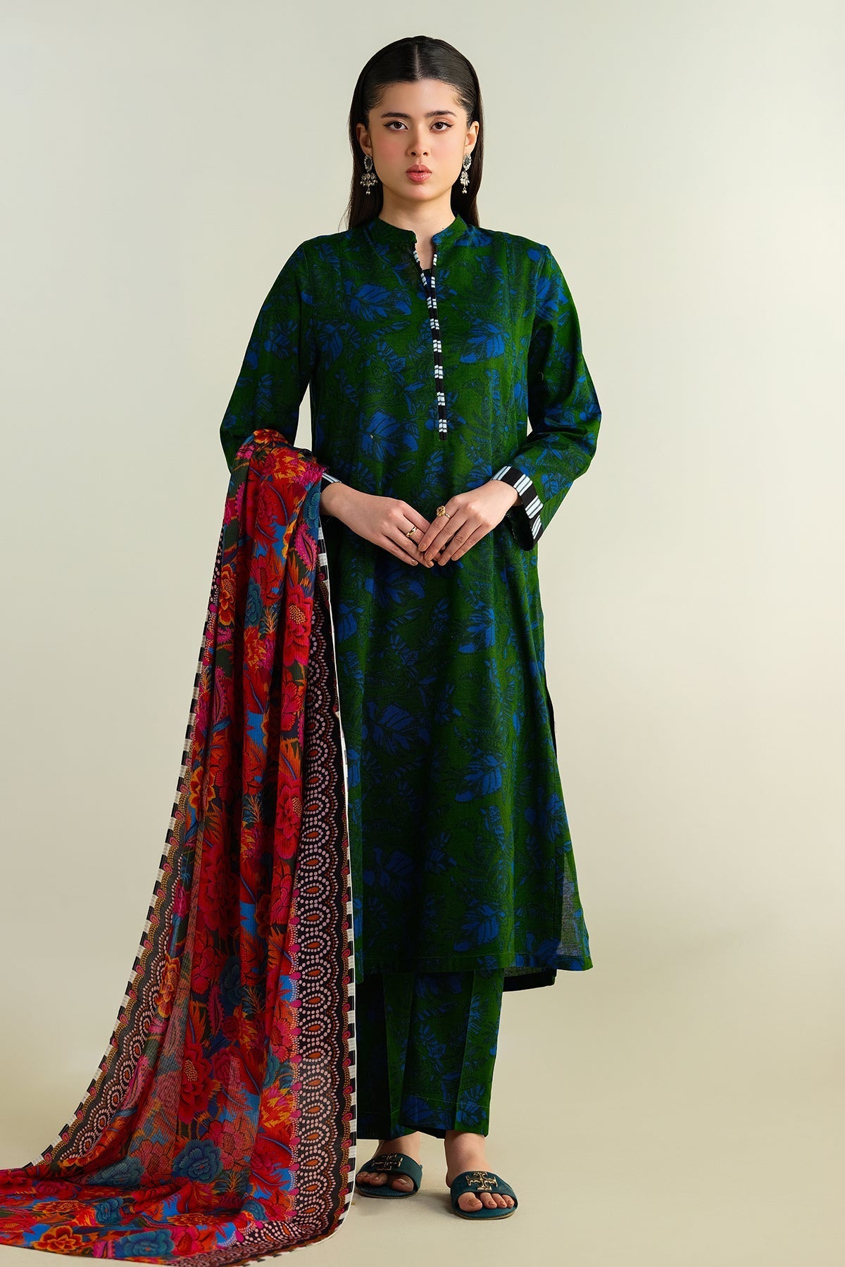 3 Piece - Stitched - Printed Khaddar Suit - KPW24-P3043-43