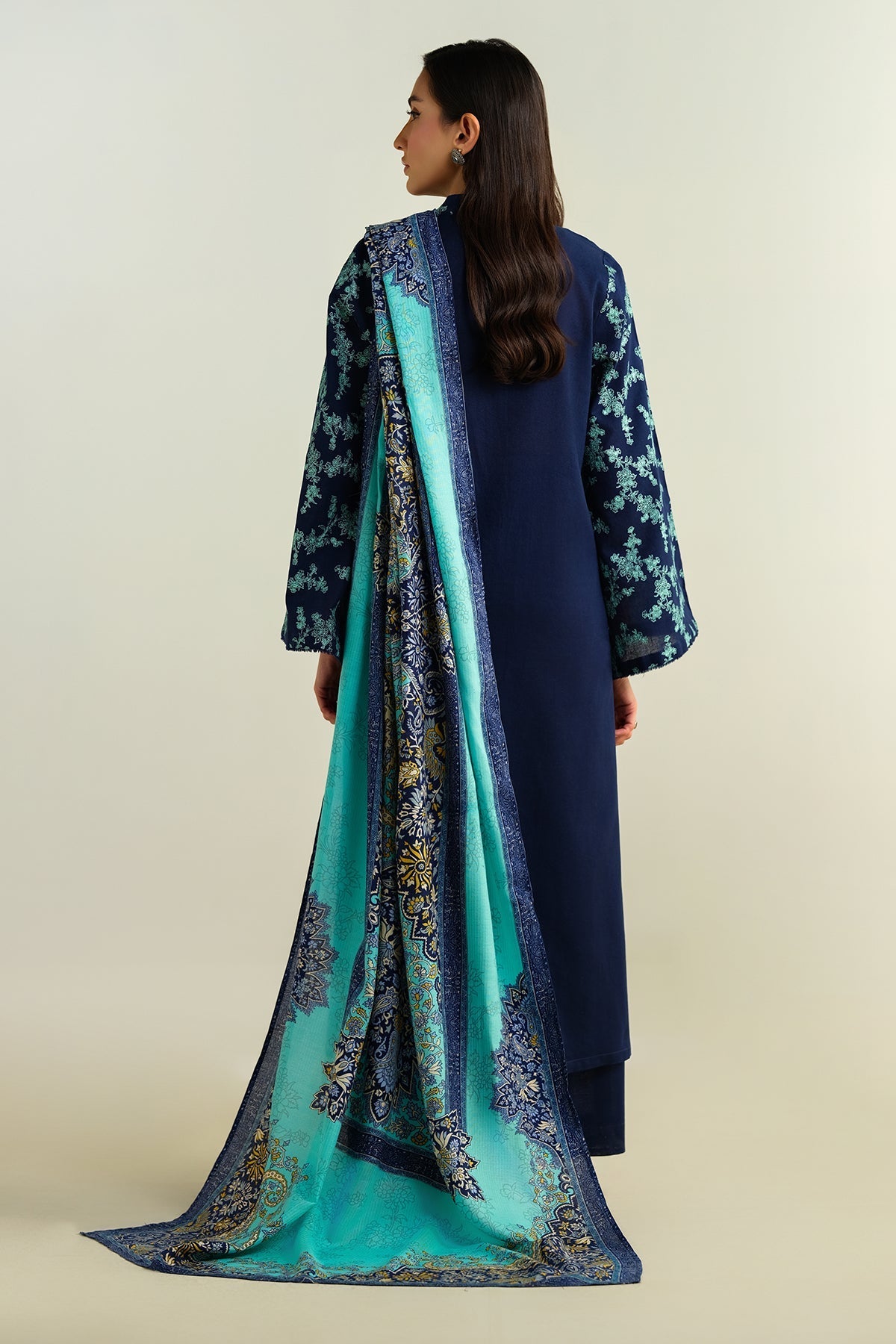 3 Piece - Stitched - Embroidered Khaddar Suit - KPW24-P3044-44