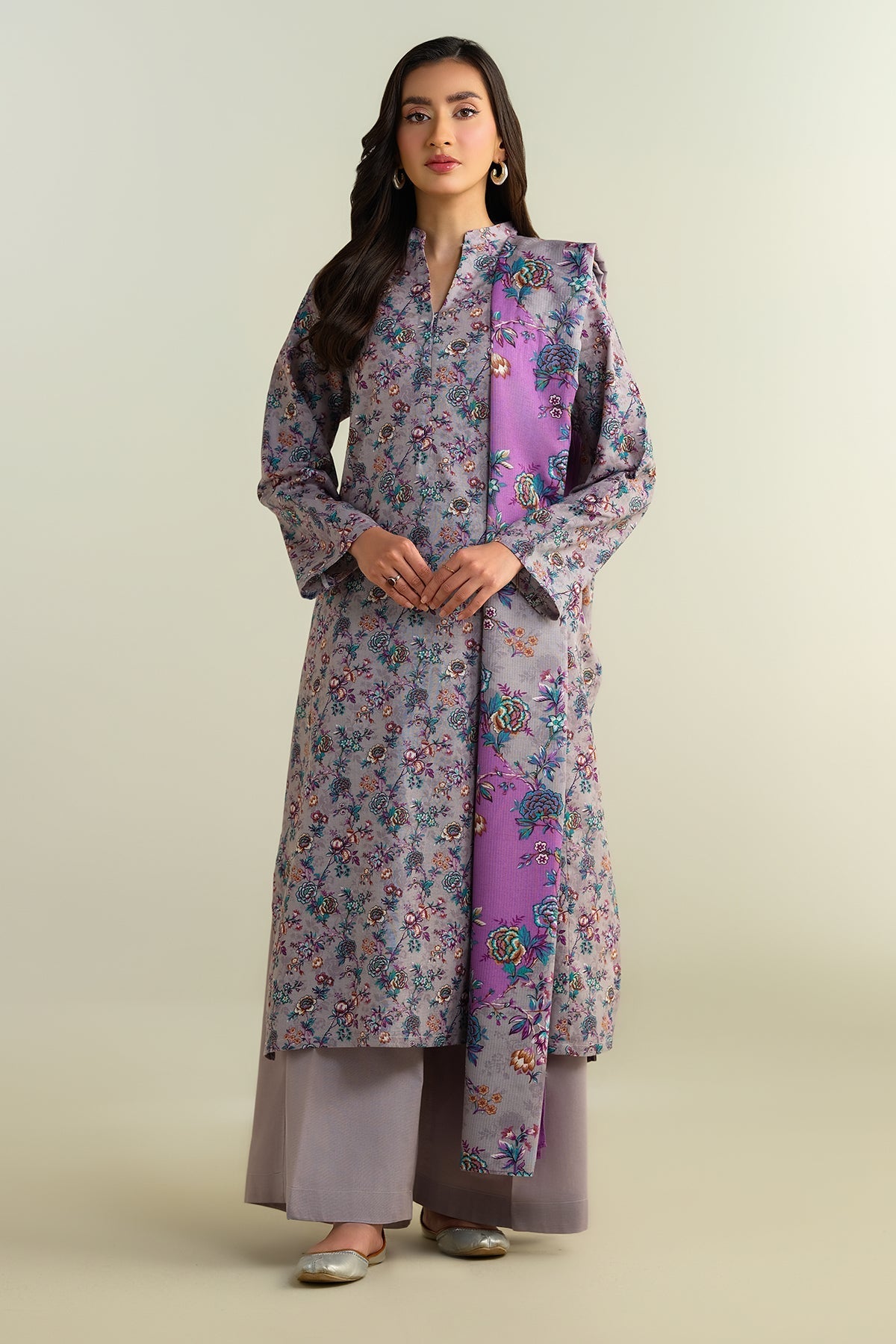 3 Piece - Stitched - Printed Khaddar Suit - KPW24-P3134-134